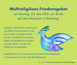 Flyer für das multireligiöse Friedensgebet