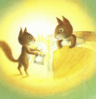 Das kleine Eichhörnchen schenkt seiner Mutter den Stern